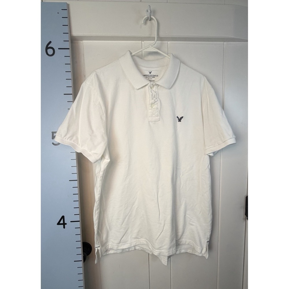 American Eagle Outfitters White Polo Shirt Mens XL Classic Fit Golf Sports